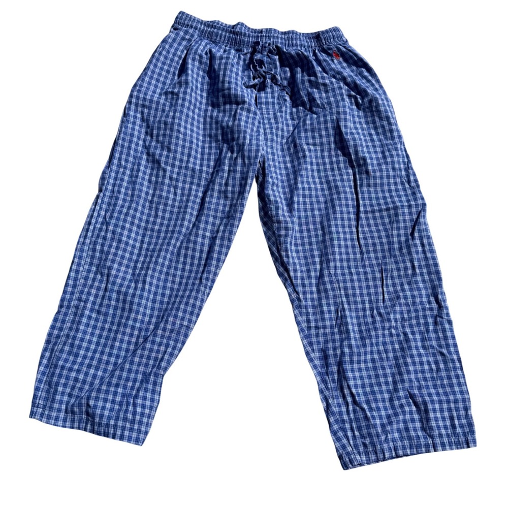 Polo‎ Ralph Lauren Sleepwear Men's Plaid Cotton Pajama Pants Pony Large 30x24"